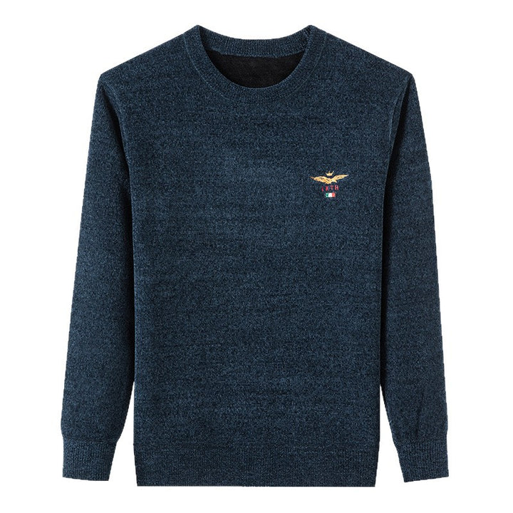Men's high-quality round neck sweater with fine knit design Lisslune