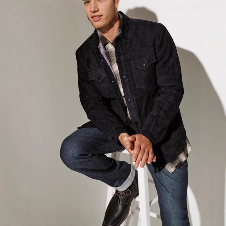 Men's suede jacket in a modern cut with practical pockets Lisslune