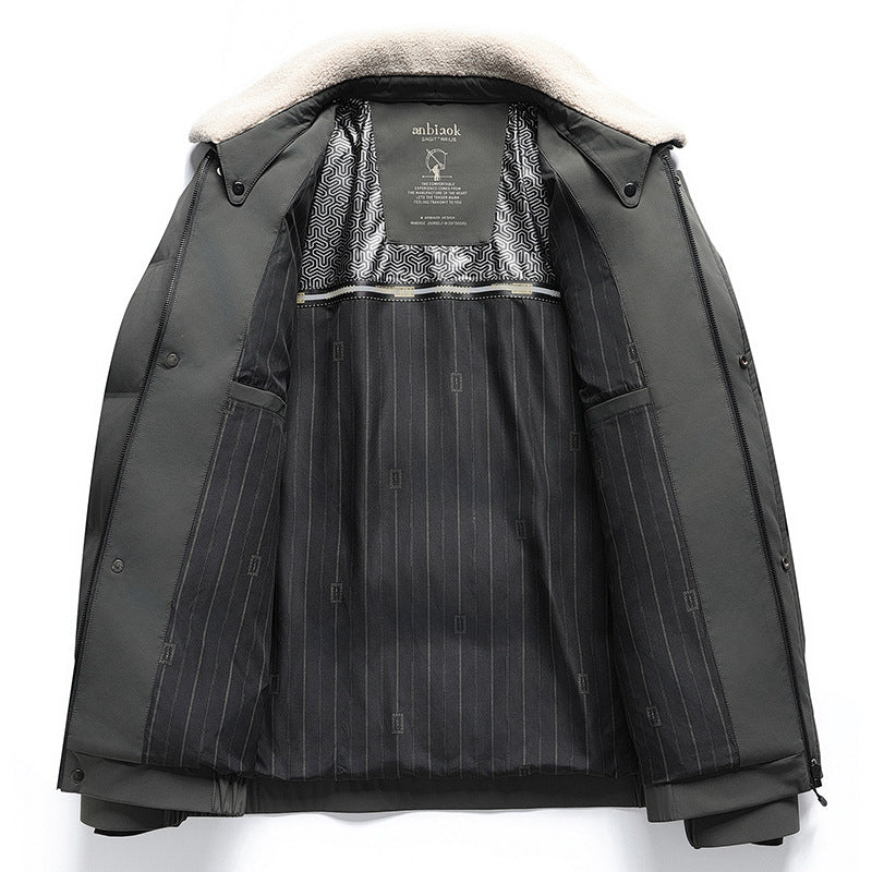 Men's Down Jacket with Warm Collar Lisslune