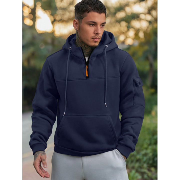 Men's Functional Hoodie with Half Zipper and Side Pockets Lisslune