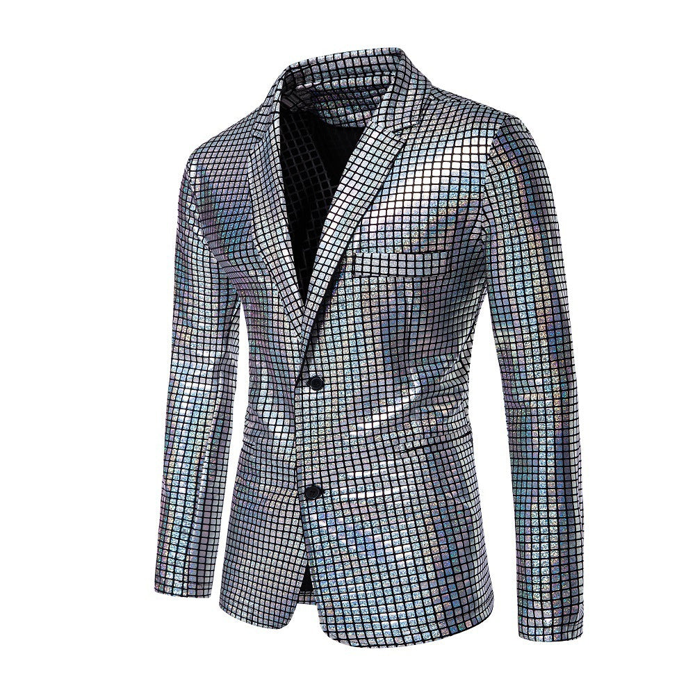 Men's shiny sequin blazer with modern design Lisslune