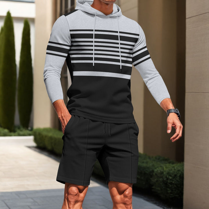 Men's sporty hoodie with textured material and modern lines Lisslune