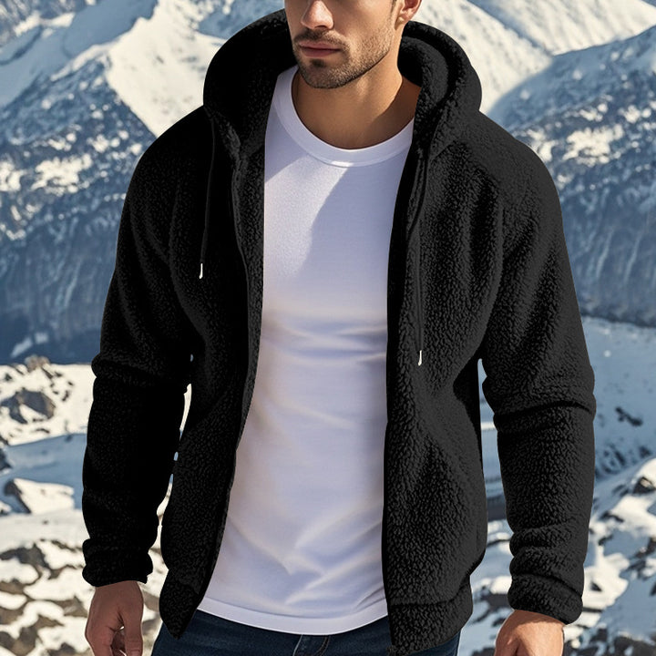 Men's fleece hoodie with soft material and practical pockets Lisslune