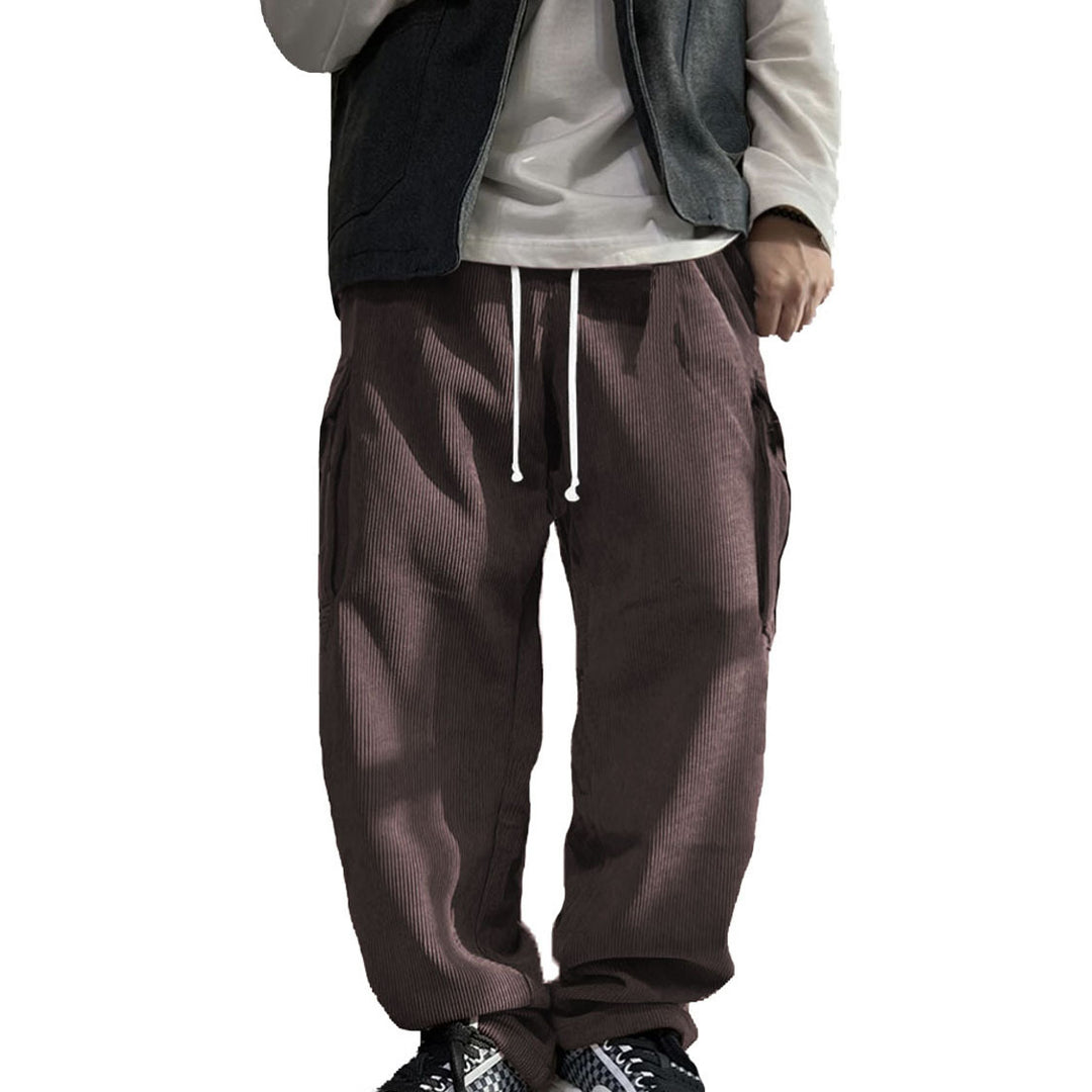 Men's Stylish Cargo Pants with Side Pockets and Elastic Waistband Lisslune