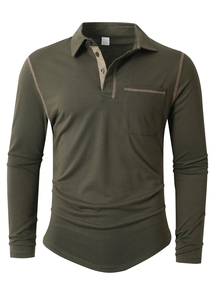 Men's Long Sleeve Polo Shirt Lisslune