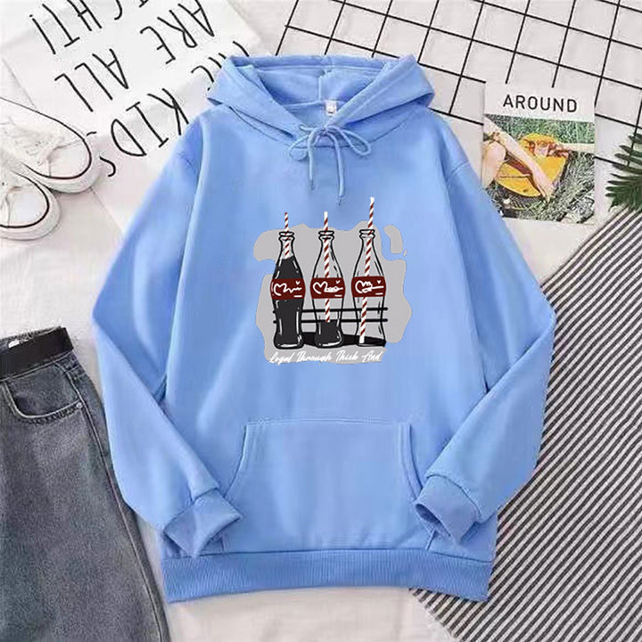 Women's hooded sweatshirt with playful Coca-Cola bottle motif Lisslune