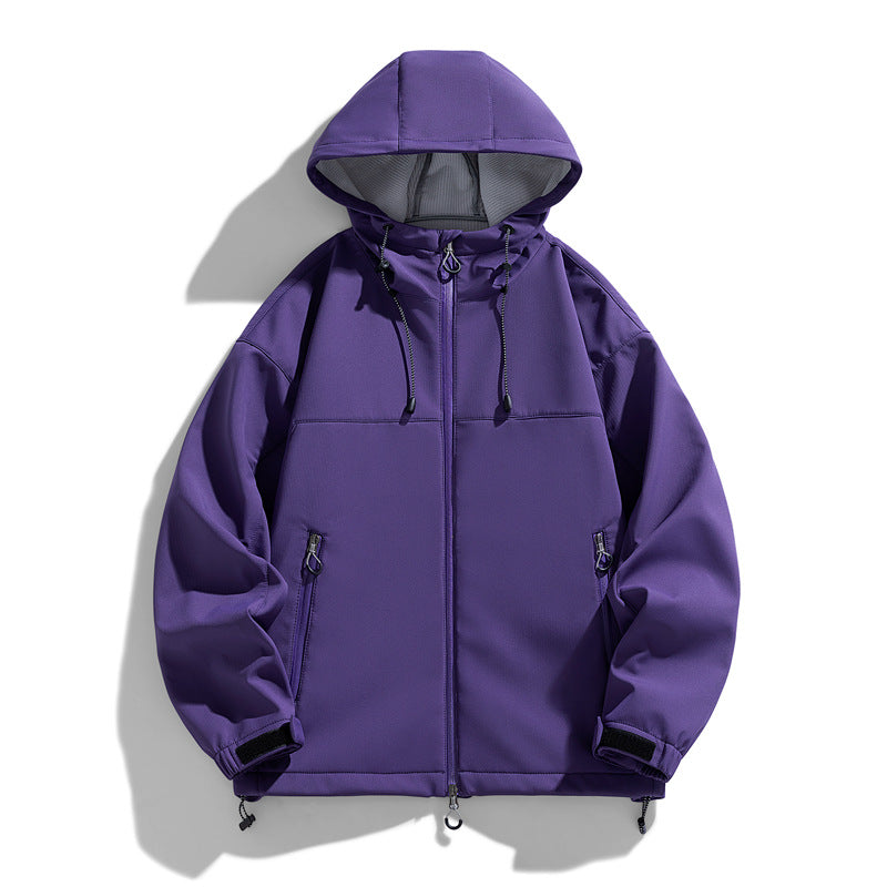 Men's Technical Transitional Jacket with Adjustable Hood Collar and Practical Zip Pockets Lisslune