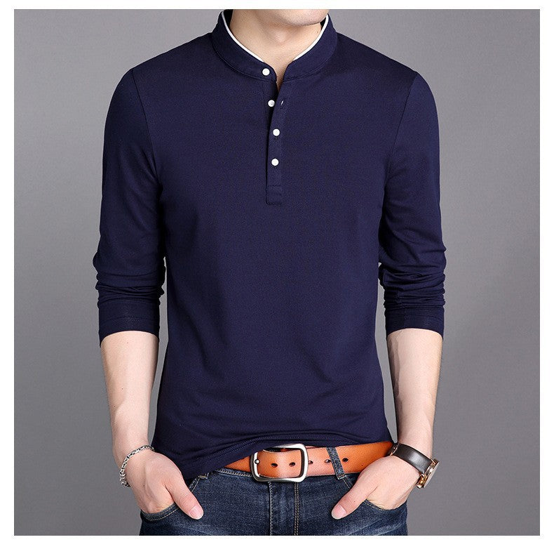 Men's Long Sleeve Shirts with Modern Henley Collar and Stylish Button Details Lisslune
