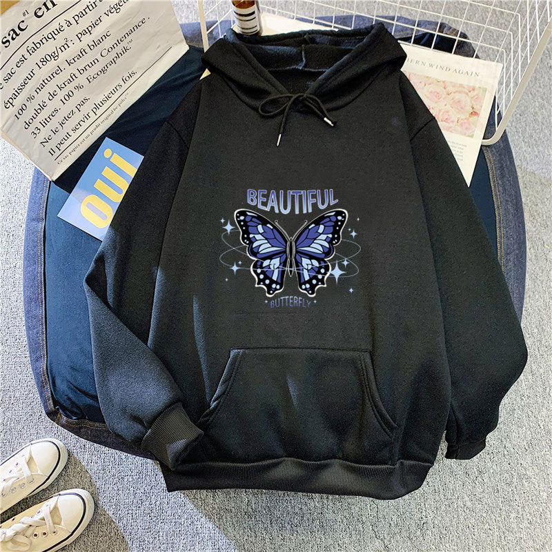 Lady hoodie with creative butterfly design Lisslune