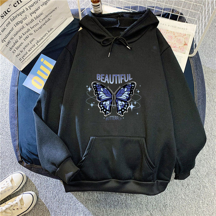 Lady hoodie with creative butterfly design Lisslune