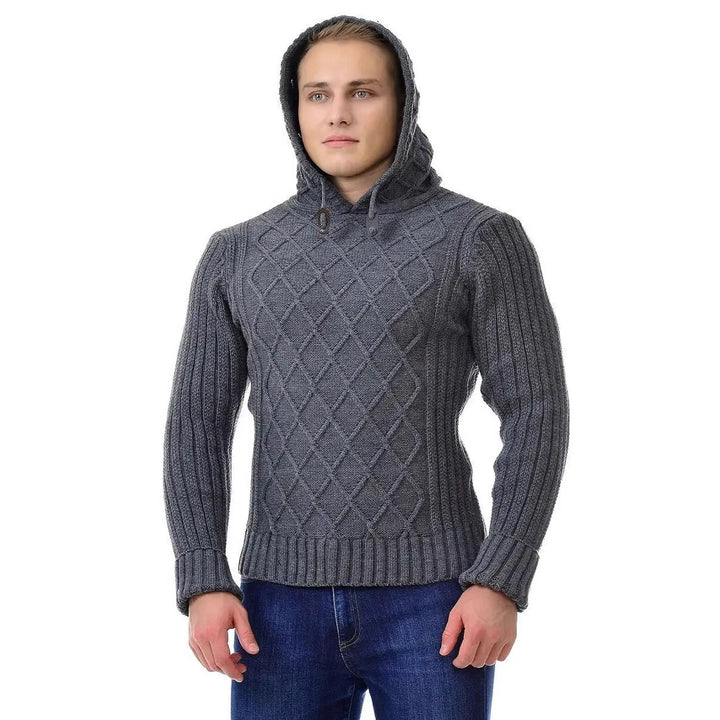 Men's knitted pullover with modern diamond pattern Lisslune