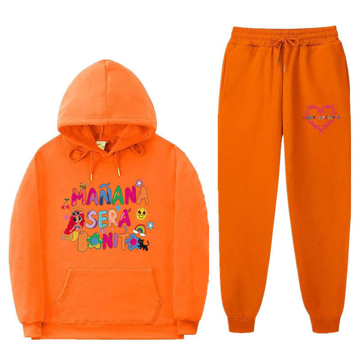 Women's Sweatshirt and Jogging Pants Set with Colorful Print Lisslune
