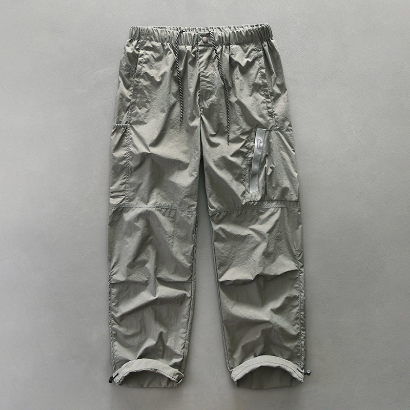 Men's functional trousers with elastic waistband and side zip pockets Lisslune