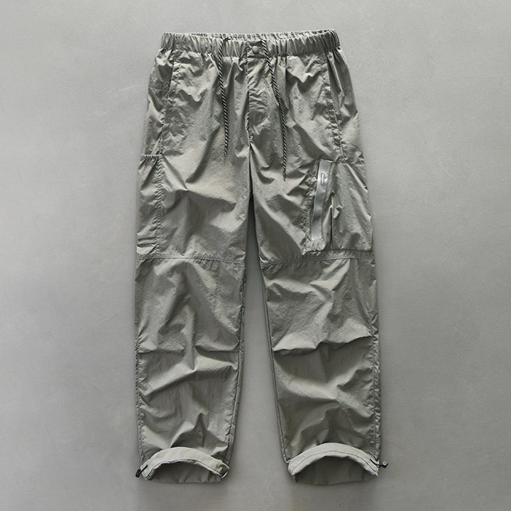 Men's functional trousers with elastic waistband and side zip pockets Lisslune