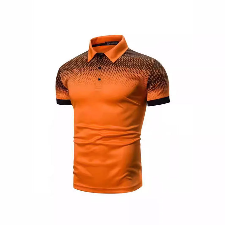 Men's polo shirt with dynamic gradient colors and modern contrast details Lisslune