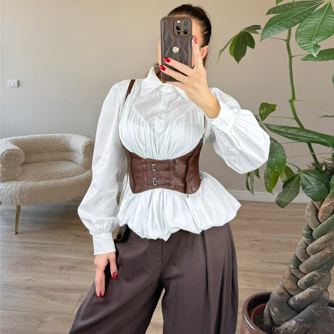 Ladies Corset Corset Top with Decorative Buckles Lisslune