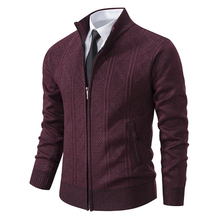 Men's cardigan with high collar and zipper Lisslune