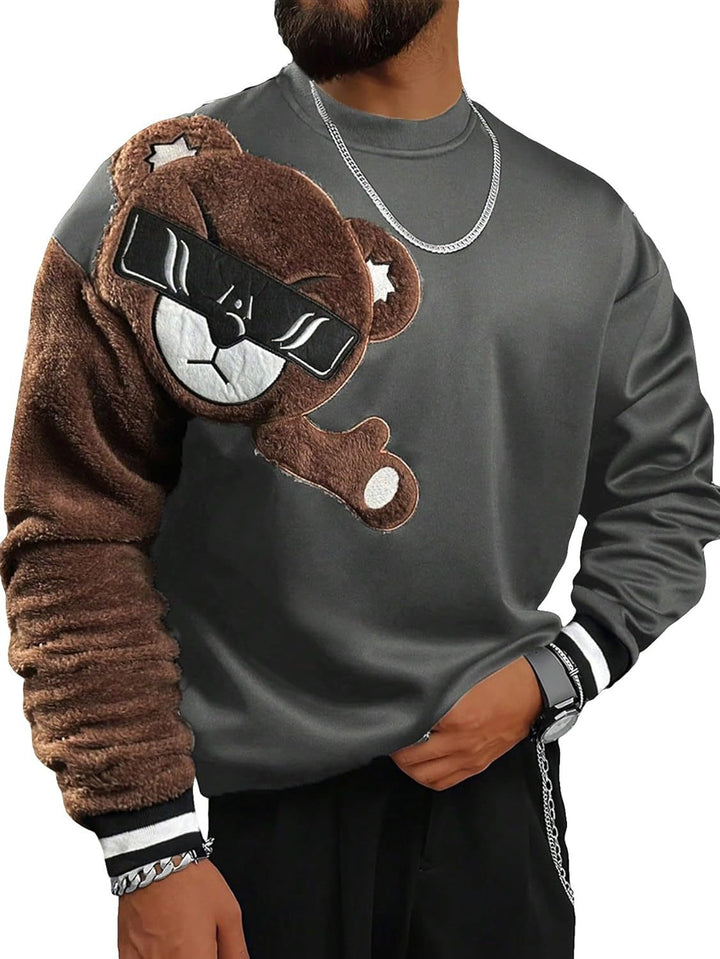 Men's Sweatshirt with Cozy Bear Motif Lisslune