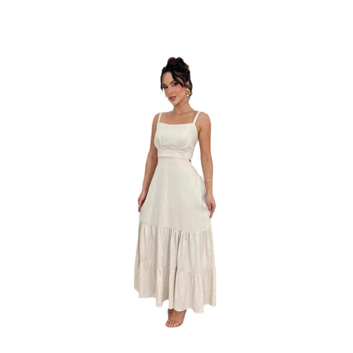 Women's maxi dress with tailored top and voluminous skirt Lune London
