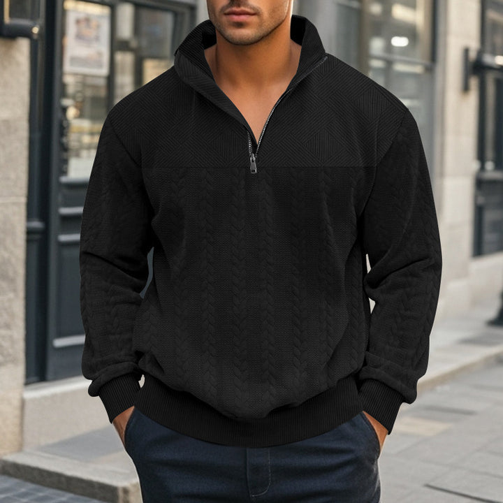 Men's knit sweater with modern zipper and structured design Lisslune
