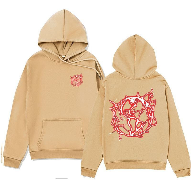 Women's hoodie sweatshirt with artistic graphic print and practical kangaroo pocket Lisslune
