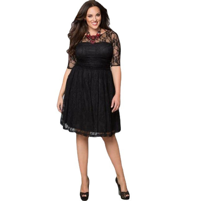 Women's Dreamy Lace Dress with Elegant Skirt and Refined Details Lisslune
