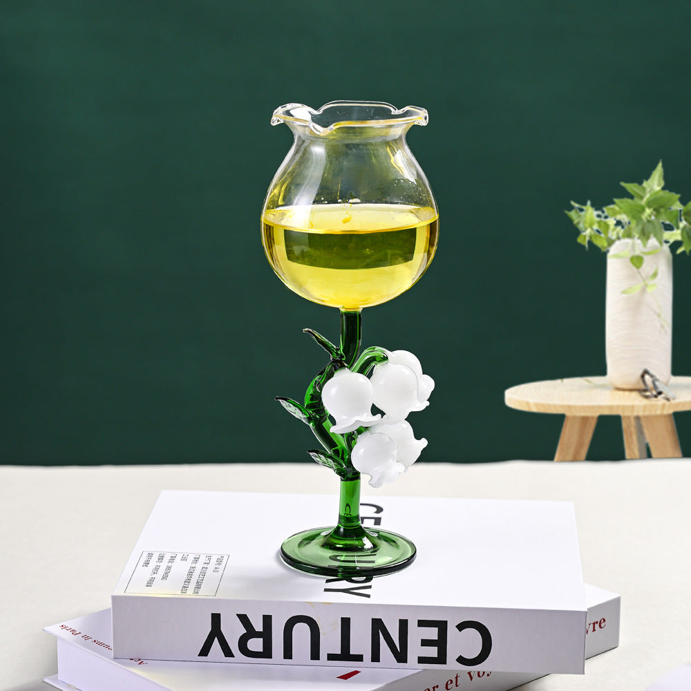 Rynx | Autumn Apartment Decor Creative Romantic Love Glass Goblet High-Quality Wine Goblet Design Sense Engagement Gift Goblet