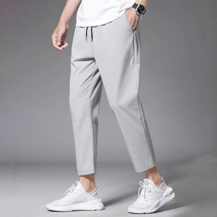 Men's Stylish Airy Leisure Pants with Elastic Waist and Practical Pockets Lisslune