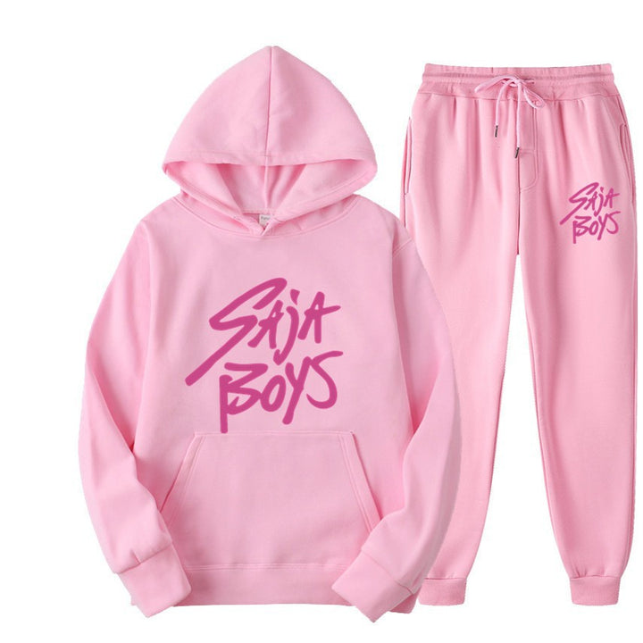 Women's hoodie and jogger set with modern graphic print Lisslune