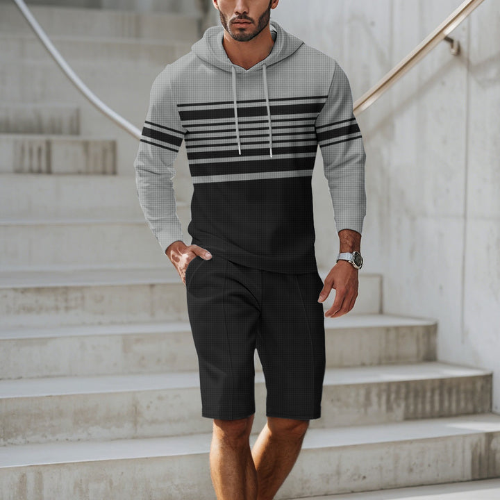 Men's sporty hoodie with textured material and modern lines Lisslune