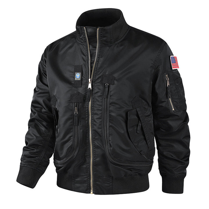 Men's Fashionable Bomber Jacket with Multifunctional Pockets Lisslune