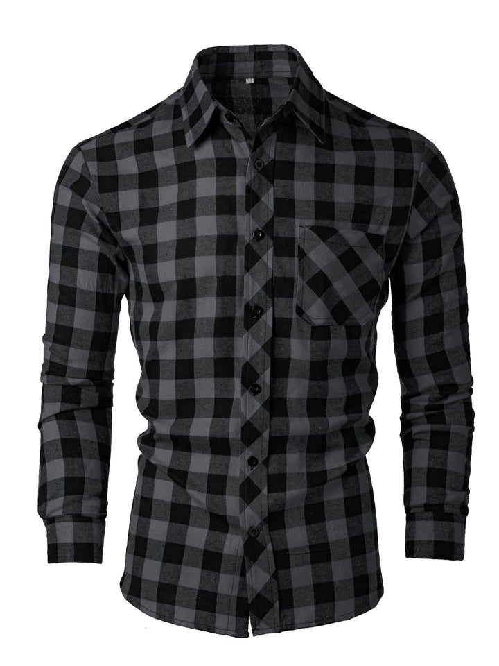 Men's Checked Flannel Shirt Lisslune