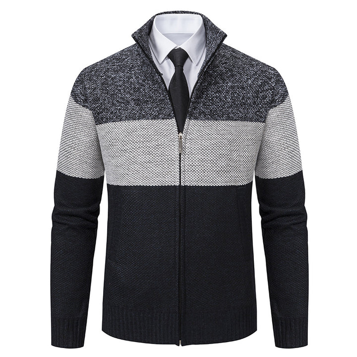 Men's stylish cardigan with high collar and modern zipper Lisslune