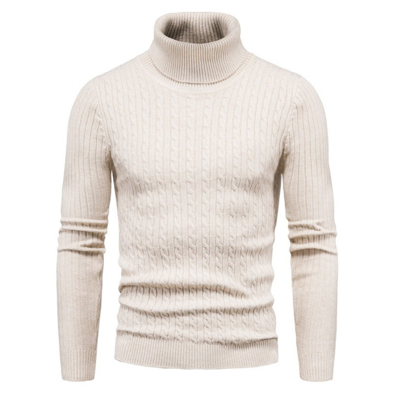 Men's turtleneck sweater with cable pattern Lisslune