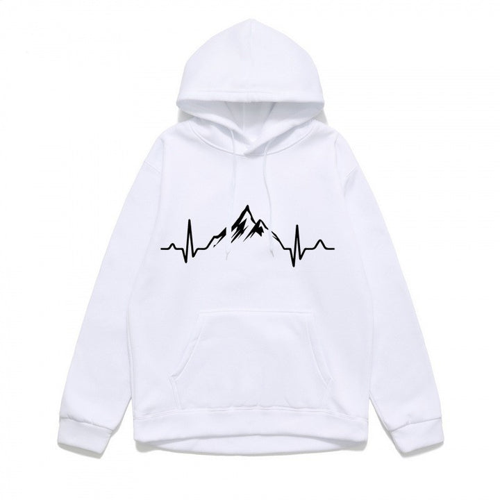 Women's hoodie with stylish mountain motif and high-quality cotton Lisslune