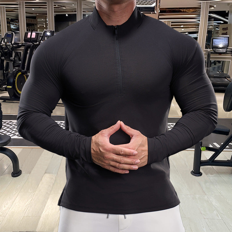 Men's Sporty Long-Sleeve Shirt with Full Zip Lisslune
