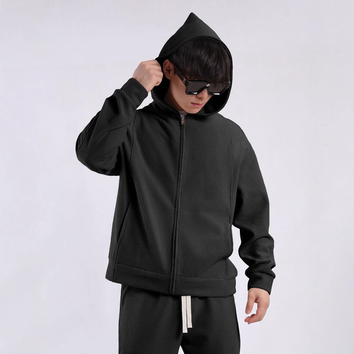 Men's leisure jacket with textured design and practical pockets Lisslune