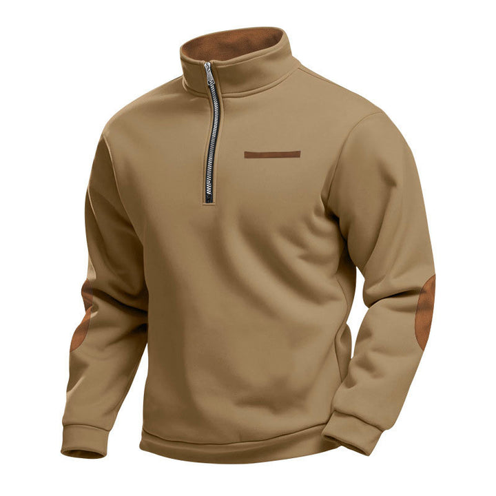 Men's High-Quality Sweatshirt with Stand-Up Collar and Zipper Lisslune