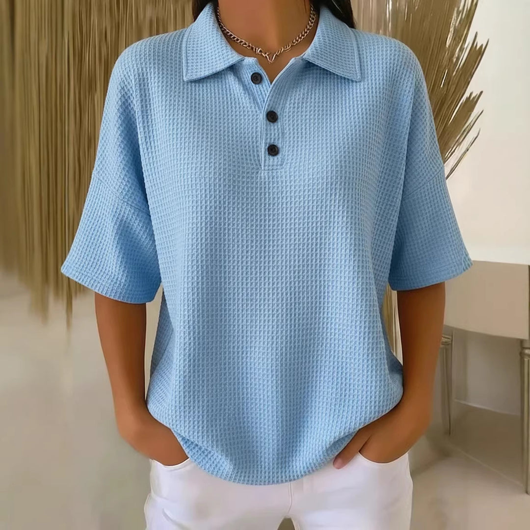 Ladies sporty polo shirt made of waffle piqué Lisslune