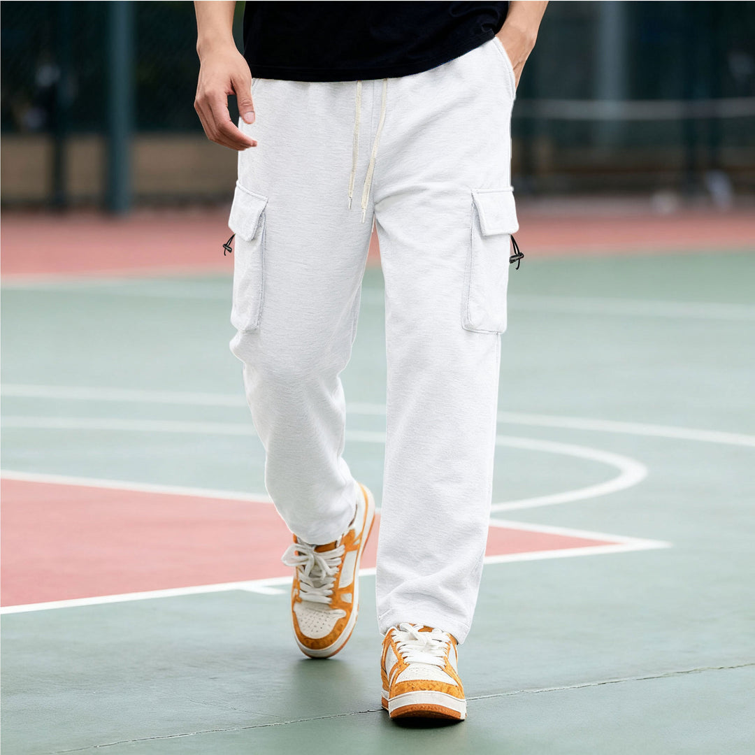 Men's cargo pants with elastic waistband and practical side pockets Lisslune