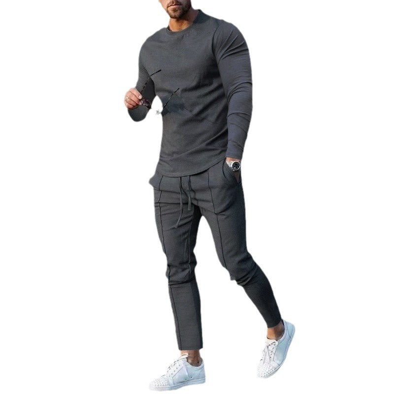 Men's casual long sleeve shirt with matching joggers in modern design Lisslune
