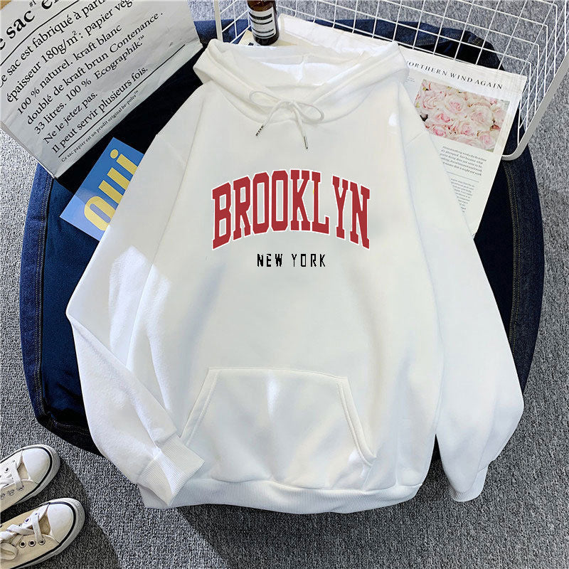 Women's hoodie with trendy Brooklyn print Lisslune