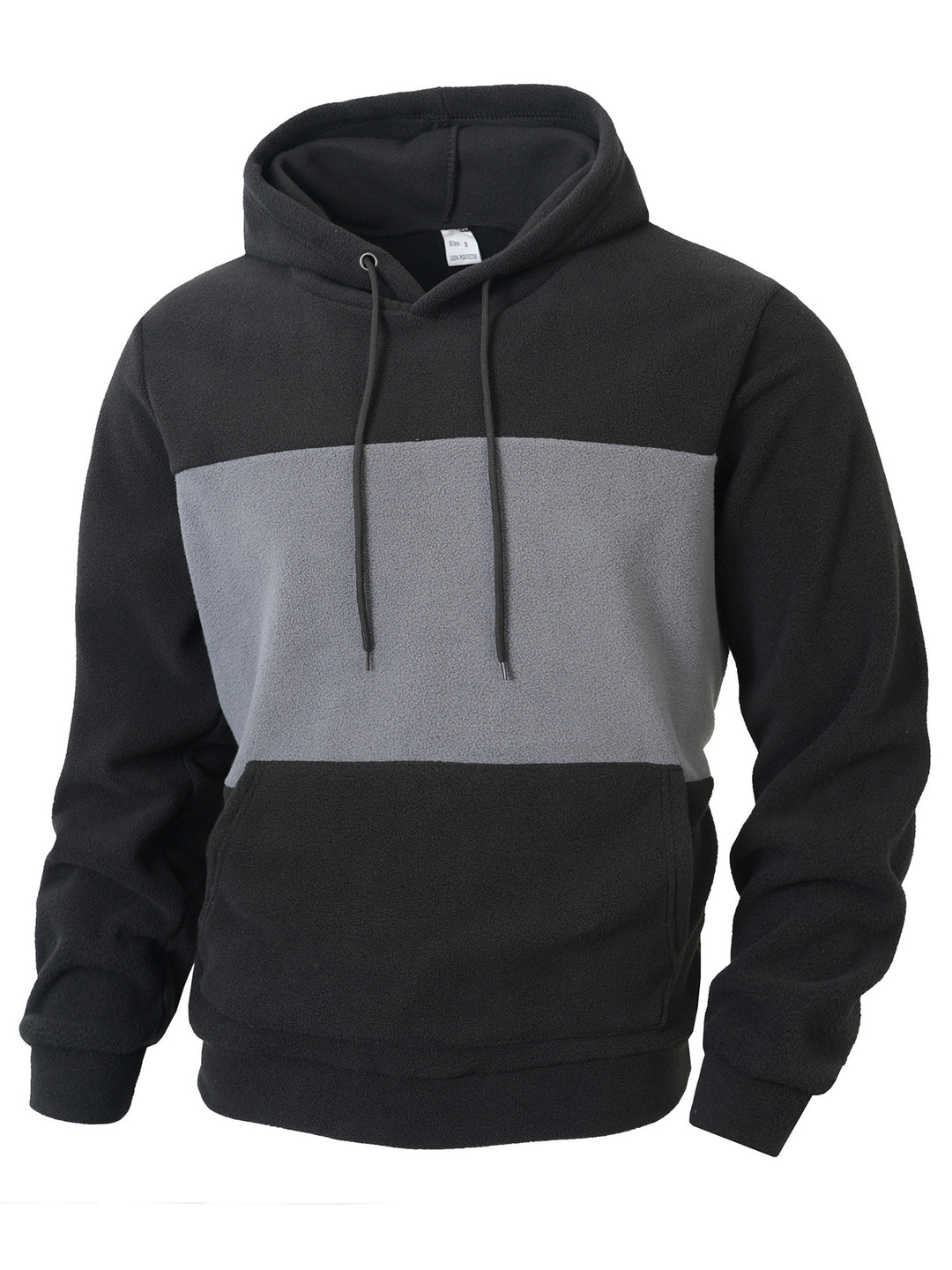Men's Fleece Hoodie with Contrasting Color Stripes Lisslune