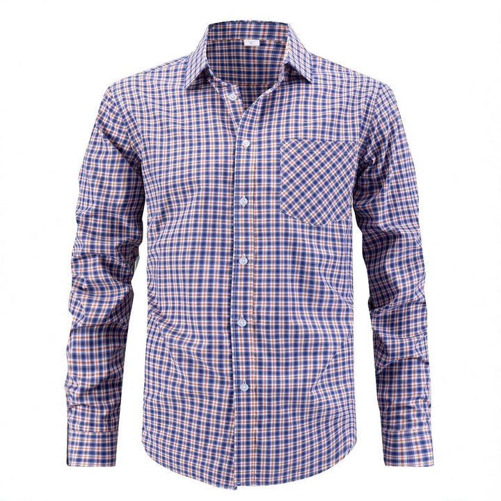 Men's checked long sleeve shirt Lisslune