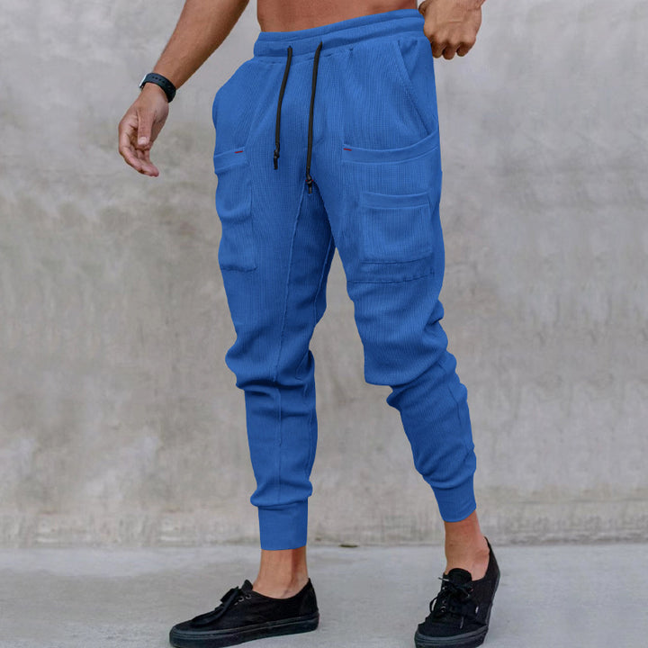 Men's Comfortable Cargo Pants made of breathable ribbed material with practical pockets Lisslune
