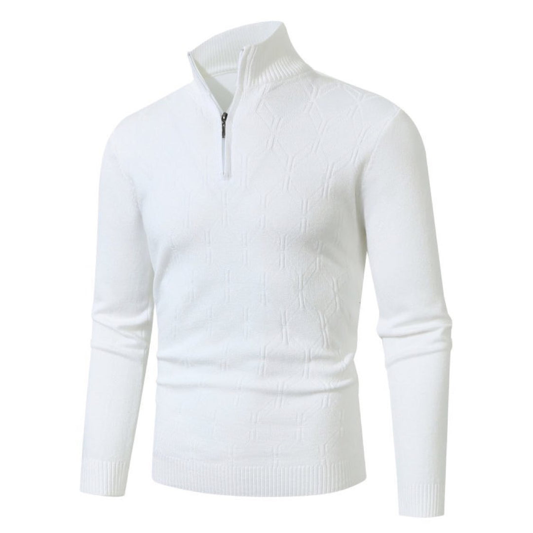 Men's knit sweater with modern structured pattern Lisslune
