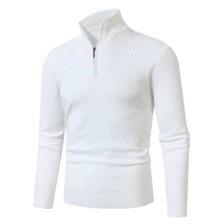 Men's knit sweater with modern structured pattern Lisslune