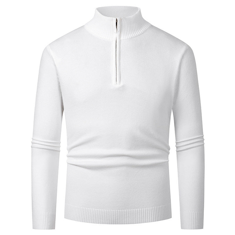 Men's elegant turtleneck sweater with full-length zipper Lisslune