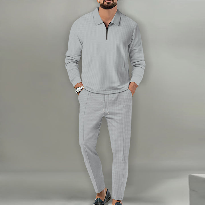 Men's sporty sweater with zipper and elegant slim-fit pants Lisslune