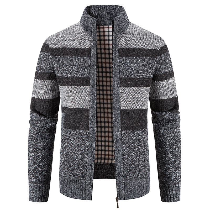 Men's fashionable cardigan with a modern and versatile check pattern Lisslune
